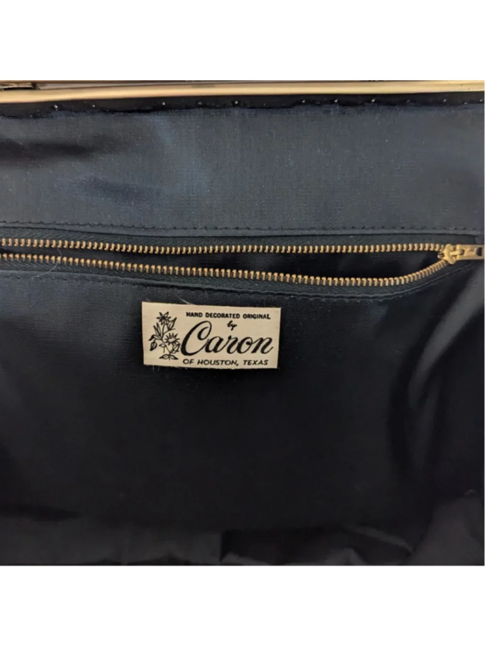 Caron of Houston Vintage Black Bejeweled Cornucopia Clutch
